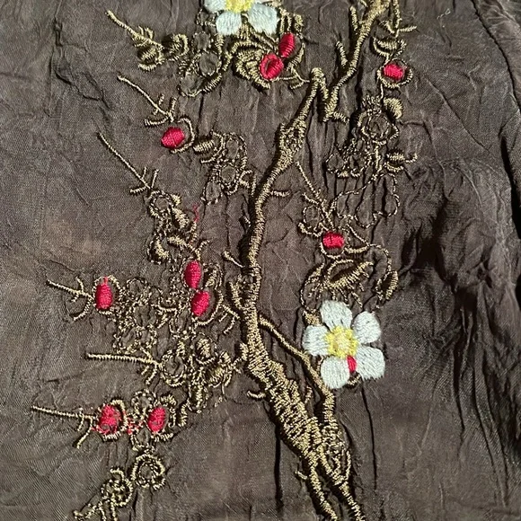 Johnny Was Brown Top with Floral Embroidery - Picture 4 of 5